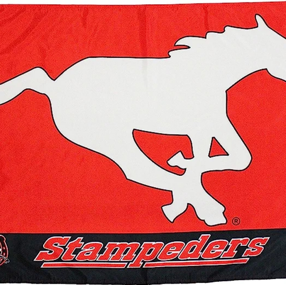 Official Calgary Stampeders Flag Football Big CFL Lego Banner 3'x5' feet